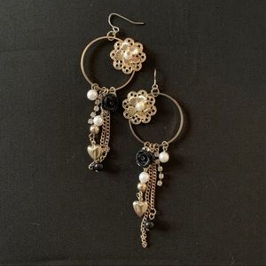 Gold flower earrings